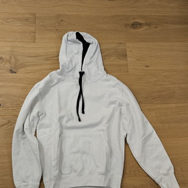 Hoodie Bianco con Tasca a Marsupio