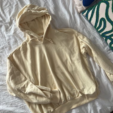 Pastellpfirsichfarbener Hoodie "Just as you are"