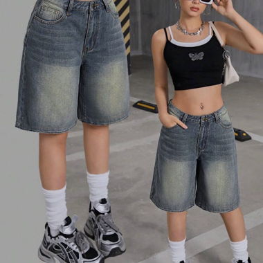 Weite Jeansshorts