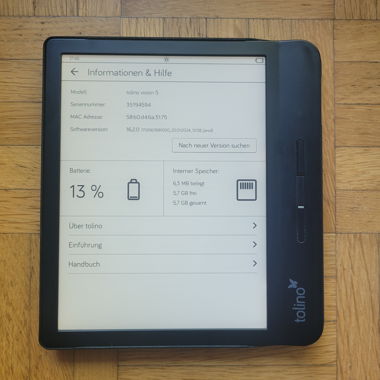 Tolino vision 5 mit Hülle 