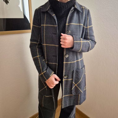 Cappotto quadrettato blu navy I george