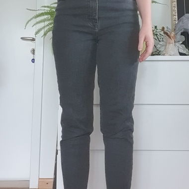Jeans a vita alta grigio scuro