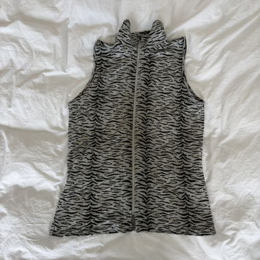 Gilet in maglia zebra con zip