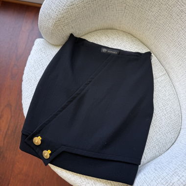 Versace black skirt with gold buttons size 38