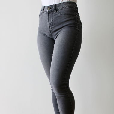 Jean skinny extensible, gris