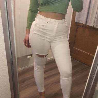 Jeans skinny bianchi vita alta