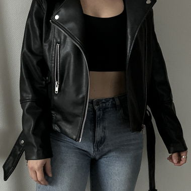 Veste en cuir oversize