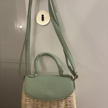Borsa a tracolla intrecciata menta