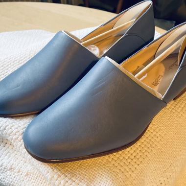 Clarks flat leather loafers dove blue 