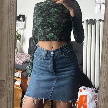 blue jeans mini skirt