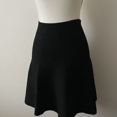 Black A-line Knit Skirt
