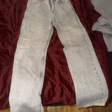 Jeans Bershka vita alta straight grigio