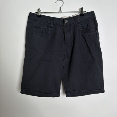 Shorts en coton et soie noirs