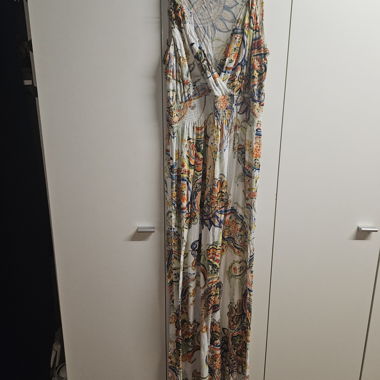 Abito lungo stampato multicolore