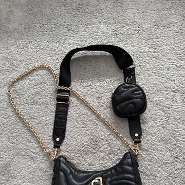 Umhängetasche Schwarz/Gold