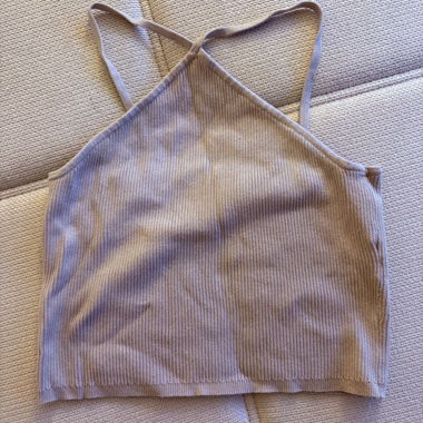 Crop Top côtelé à bretelles
