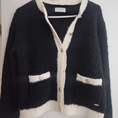 HOLLY & WHYTE knit cardigan black-white