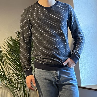 SWEATSHIRT - blue with white dots