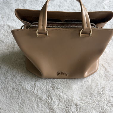 Sac à main en cuir Longchamp beige