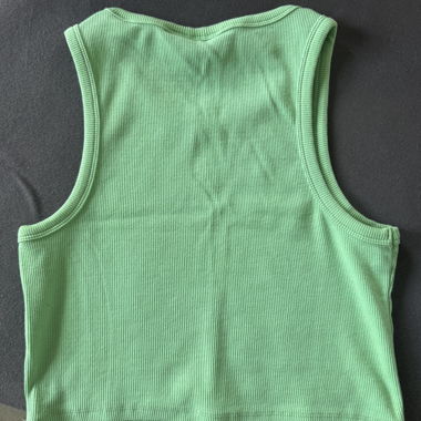 Green ribbed tank top by JJXX
