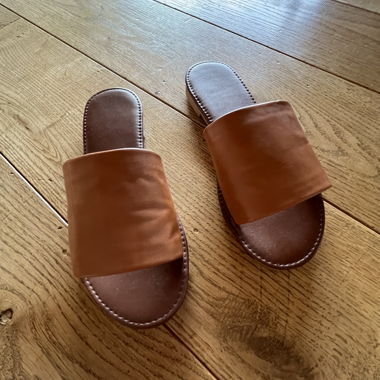 Brown Leather Mules
