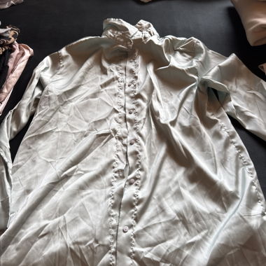 Satin Blouse with Button Placket