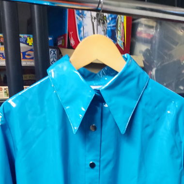 Gummi Bluse Blau