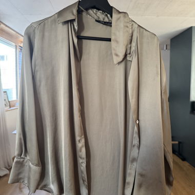 Olive green Satin Blouse