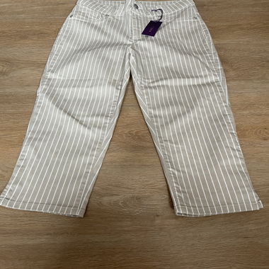 Beige Striped Pants