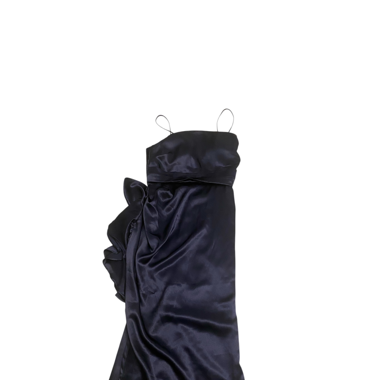 satin blue navy dress