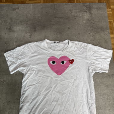 CDG Play Tshirt Double Hearts