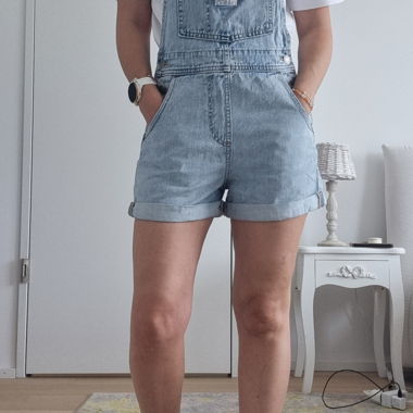 Denim Latzshorts