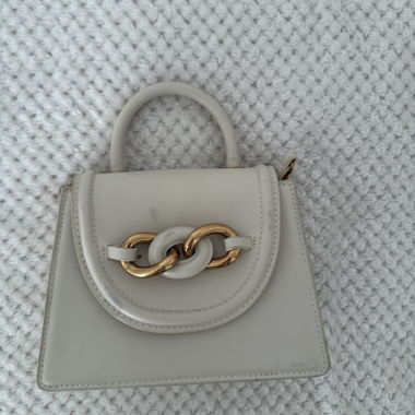 Mini-borsa a mano color crema