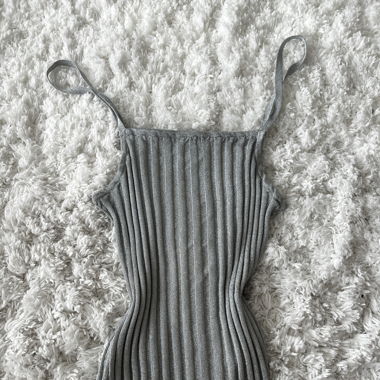 Shiny silver tank top 
