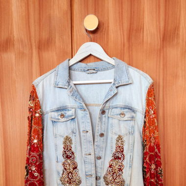 Veste jean's lookée chic bohème 