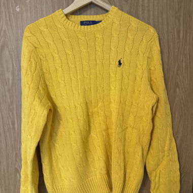 Maglione in Maglia Giallo Polo Ralph Lauren