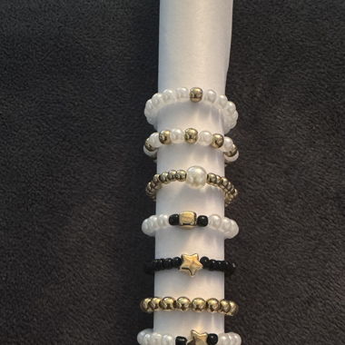 Elastische Perlen Ringe 10 Stück