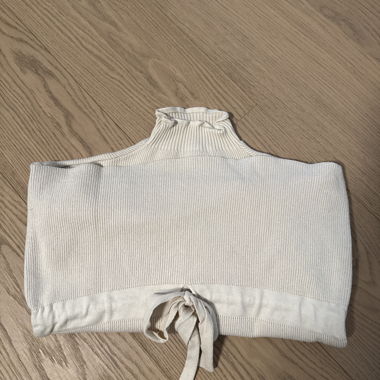 Top côtelé beige