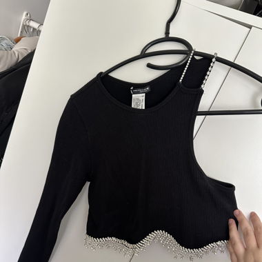One shoulder glitzer Oberteil