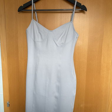 Light Blue Bodycon Dress with Straps