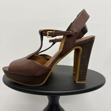 See by Chloe Braune Plateau-Sandalen Leder 37
