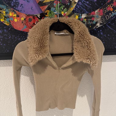 Pull Zara col fausse fourrure 