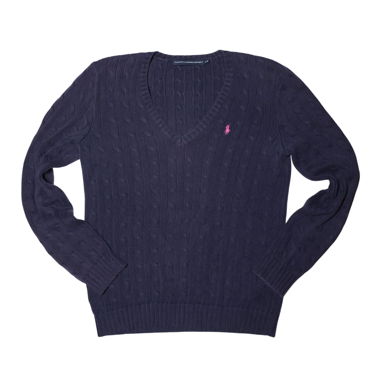 Ralph Lauren Sport Cable Knit V-Neck Sweater