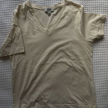COS V-Ausschnitt T-Shirt Beige Grösse M