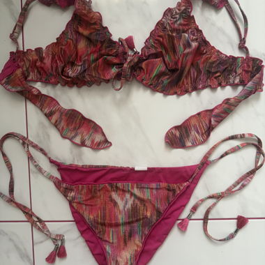 Calzedonia Bunter Bikini mit Schnuerung gr M