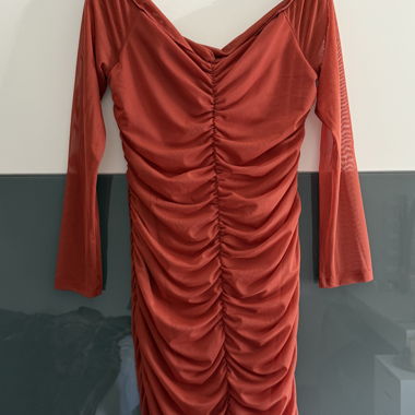 Long-sleeved Mini Dress with Ruffles