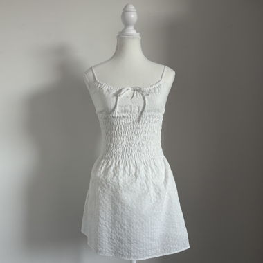 Robe mini froncée XS - Blanc