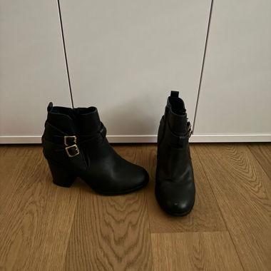 Black Ankle Boots, Block Heel