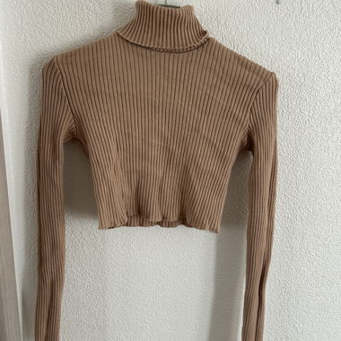Bershka Rib Turtleneck Crop Top