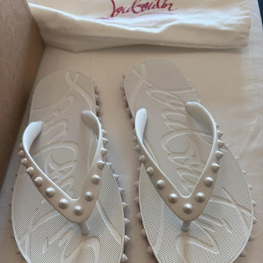 LOUBOUTIN FLIP FLOP 37 - super loubi flip white